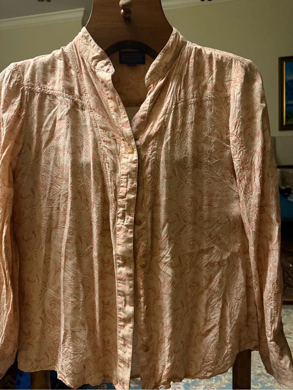 Pendleton Paisley Button-Front Blouse – Size Small